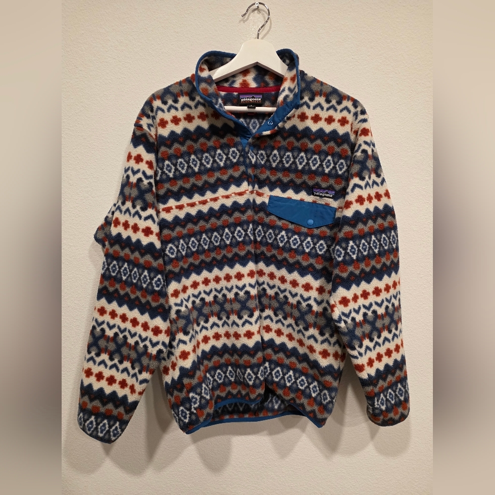 Patagonia Synchilla Snap T Fleece Pullover Cliff Underwater Blue Men's S Rare